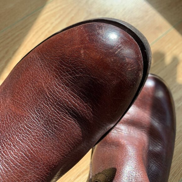 FRYE | Size 7D US Men's Leather Brown Double side zip Boots - Picture 9 of 16